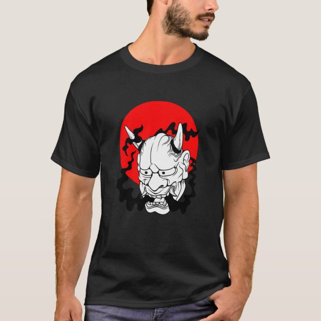 Camiseta Hannya japanese yokai Ogre mask oni harajuku art r (Anverso)