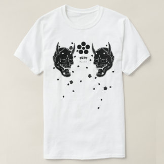 Camiseta Hannya negro y flor de cerezo