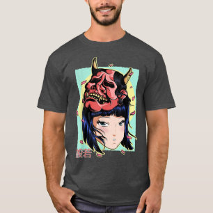 Camiseta Hannya Noh Anime Tradi de la cultura de la máscara