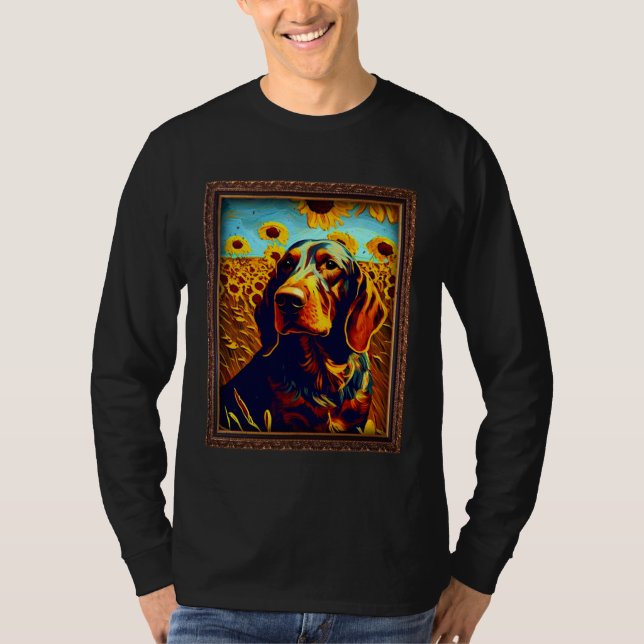 Camiseta Hanoverian Scenthound Painting Sunflower Flower Mo (Anverso)
