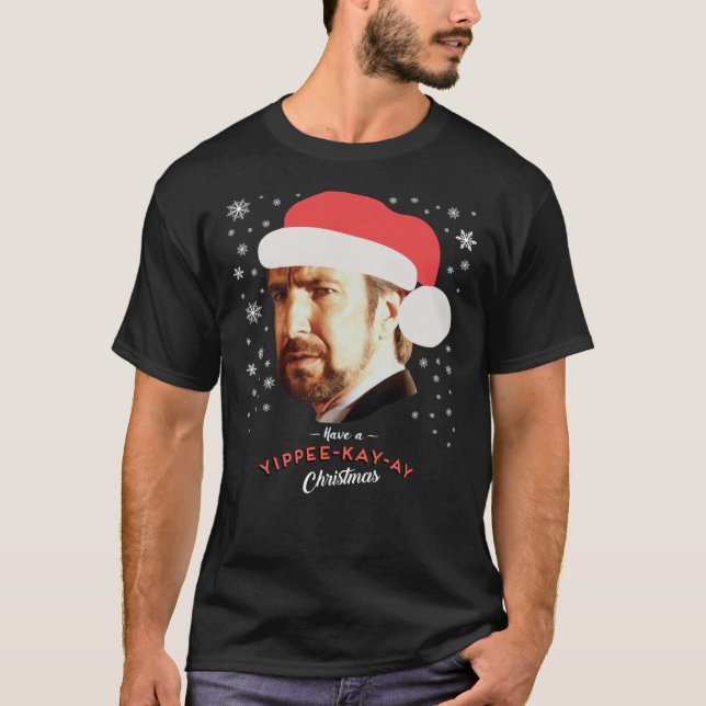 Camiseta Hans Gruber Tiene Navidades De Yippee Kay Ay Muere (Anverso)