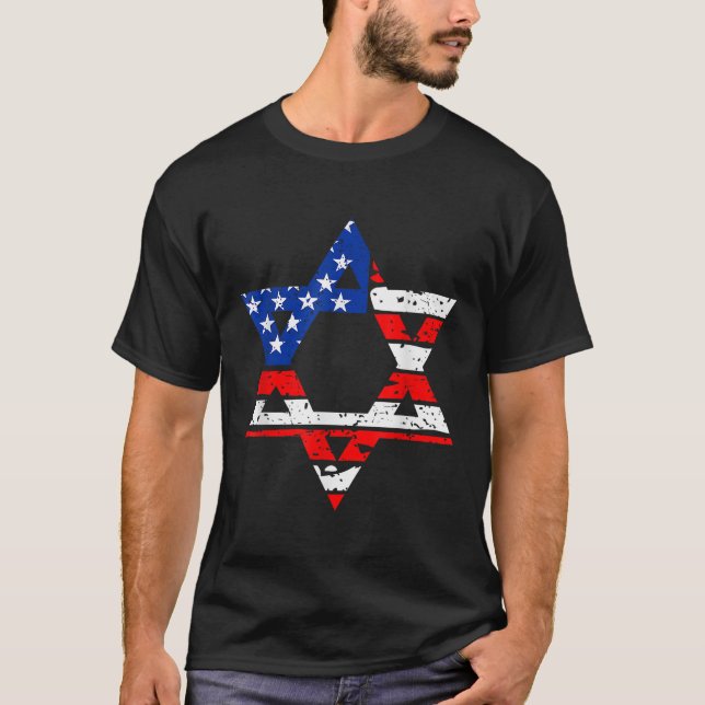 Camiseta Hanukah Estrella De La Bandera Estadounidense De D (Anverso)