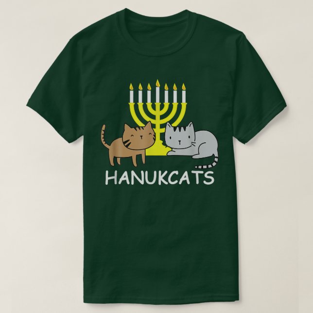 Camiseta Hanukcats Funny Hanukkah Gift Cute Kawaii Cat  (Diseño del anverso)