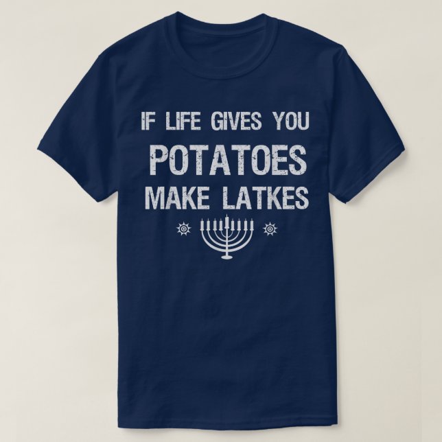 Camiseta Hanukkah 2021 Funny Latkes Festividades Judías (Diseño del anverso)