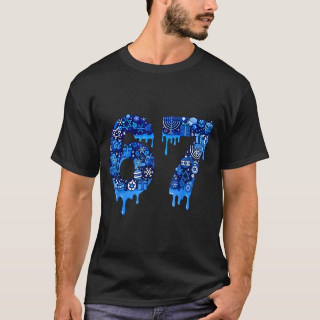 Camiseta Hanukkah 67 Six Seven Boy Girl Kids 67 Meme Hanukk (Anverso)