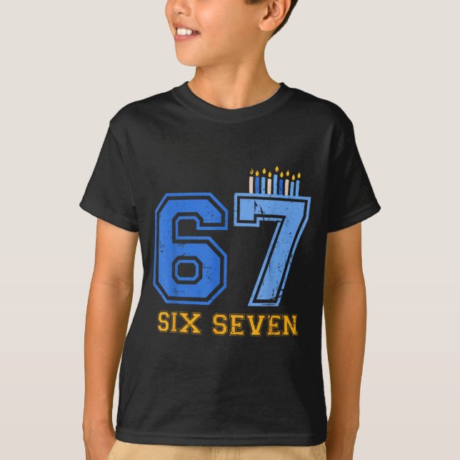 Camiseta Hanukkah 67 Six Seven Boy Girl Kids 67 Meme Hanukk (Anverso)