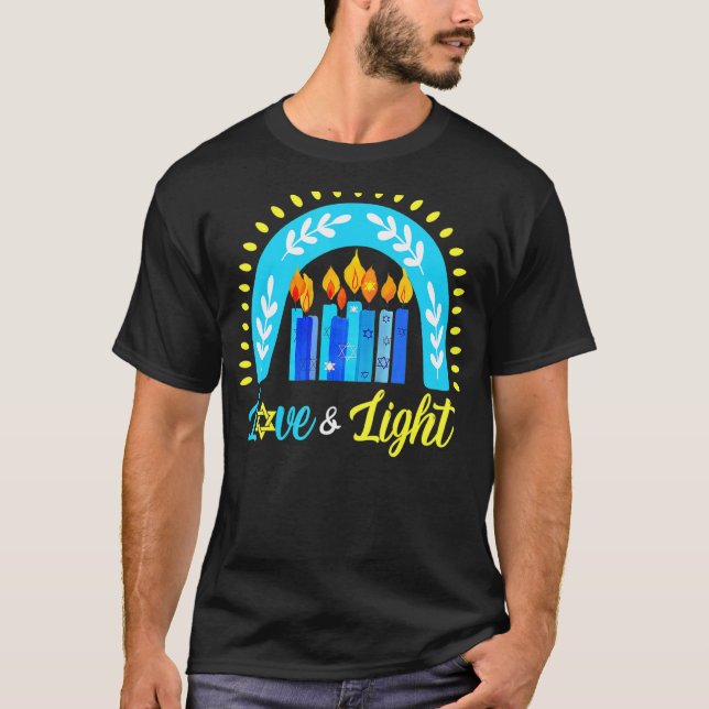 Camiseta Hanukkah Amor Y Chanukah Judío Ligero (Anverso)