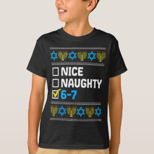 Camiseta Hanukkah Bien Malo 6 7 Seis Siete Niño Niña Niños