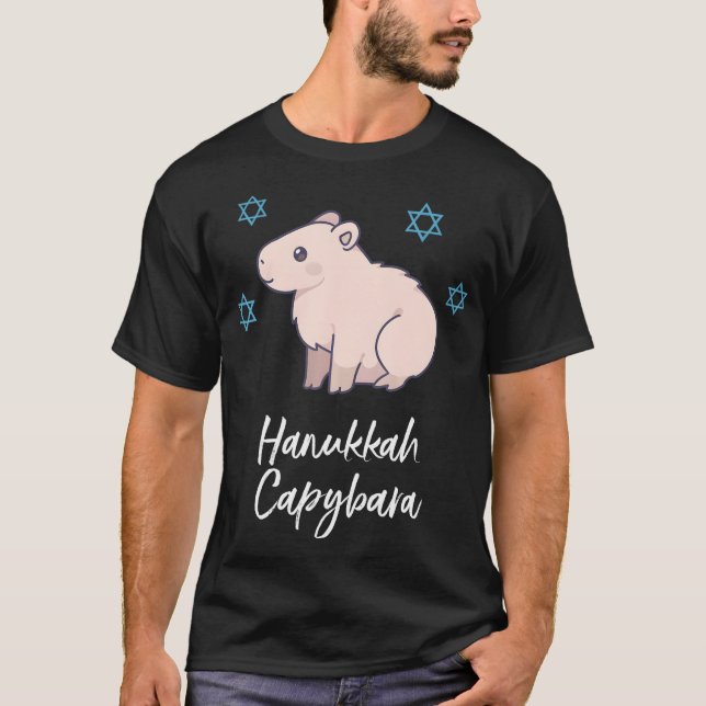 Camiseta Hanukkah Capybara Familia judía divertida Chanukah (Anverso)