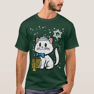 Camiseta Hanukkah Cat Cute Chanukah Jewish Women Girls oddl