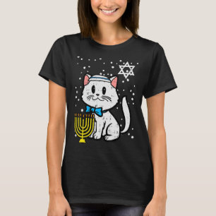 Camiseta Hanukkah Cat Cute Chanukah Mujeres judías Chicas