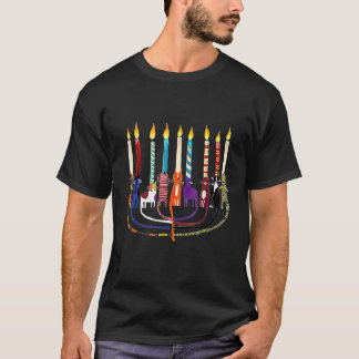 Camiseta Hanukkah Chanukah Cat Menorah Cute Kitten judío