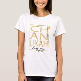 Camiseta Hanukkah "Chanukah Feliz Oro" Sábado básico