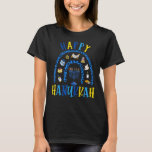 Camiseta Hanukkah Chanukah Rainbow Menorah Hol judío<br><div class="desc">Feliz Hanukkah Chanukah Fiesta Judía del Arcoiris Menorah 18</div>