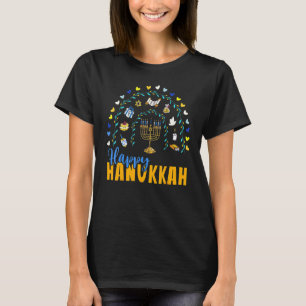Camiseta Hanukkah Chanukah Rainbow Menorah Hol judío
