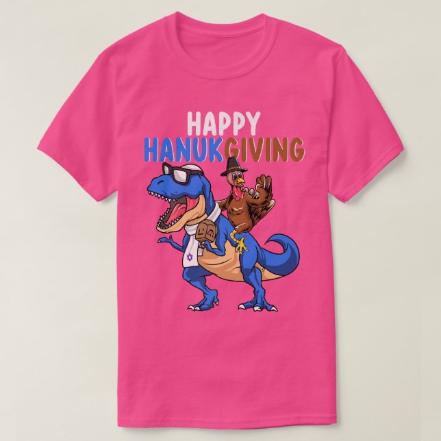 Camiseta Hanukkah Chanukah Thanksgiving Turkey Jewish Boys  (Diseño del anverso)