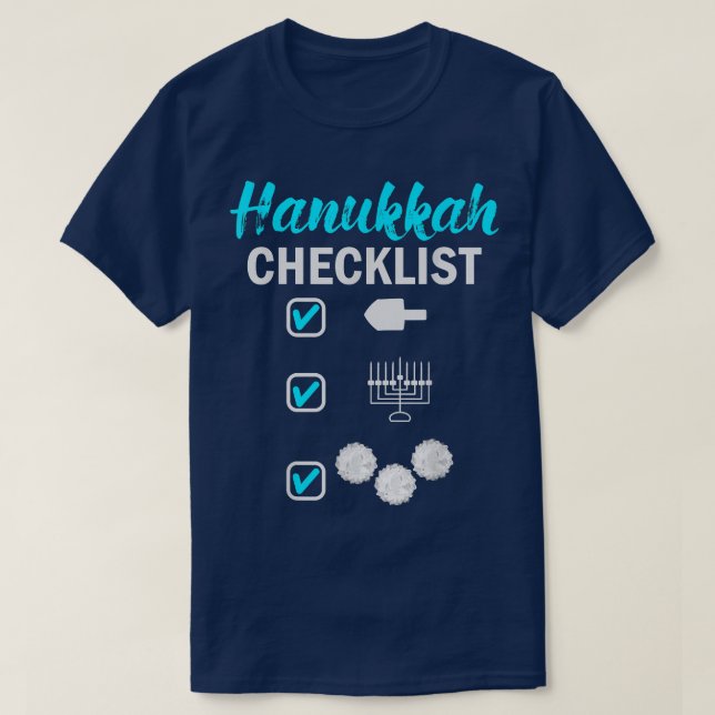 Camiseta Hanukkah Checklist  (Diseño del anverso)