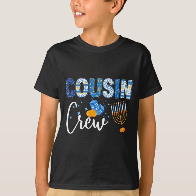 Camiseta Hanukkah Cousin Crew Matching Family Christmas Paj (Anverso)
