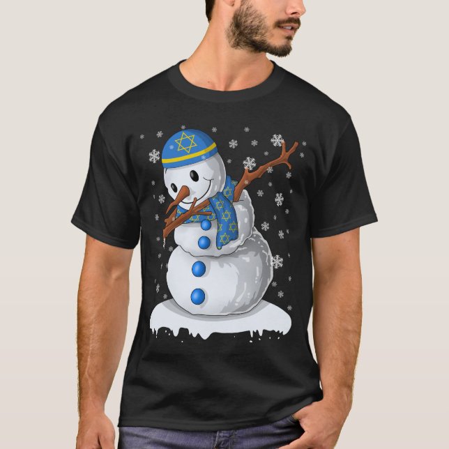Camiseta Hanukkah Dabbing Snowman Chanukah (Anverso)