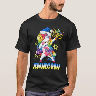 Camiseta Hanukkah Dabbing Unicorn Jewnicorn Chanukah Judío