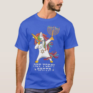 Camiseta Hanukkah Dabbing Unicornio no es hoy Santa Jewnico