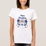 Camiseta Hanukkah Dancing Dreides y Jelly Doughnut<br><div class="desc">Está viendo la colección Lee Hiller Designs of Home and Office Decor, Apparel, Gifts and Collectibles. Los diseños incluyen la fotografía Lee Hiller y la colección de arte digital de medios mixtos. Puedes ver su fotografía de la naturaleza en http://HikeOurPlanet.com/ y seguir su blog de senderismo dentro del Parque Nacional...</div>