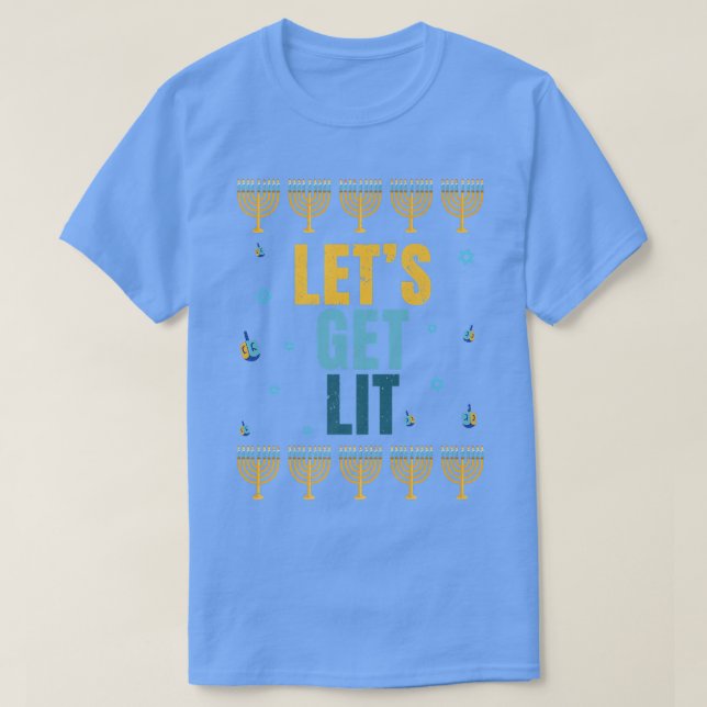 Camiseta Hanukkah dejemos que la luz sea una festividad jud (Diseño del anverso)