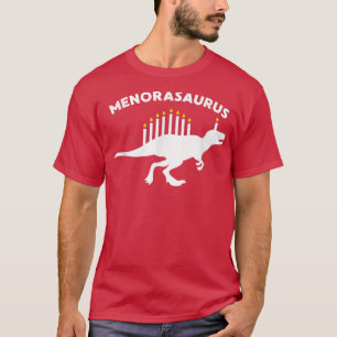 Camiseta Hanukkah Dinosaur Menorasaurus Funny judía・