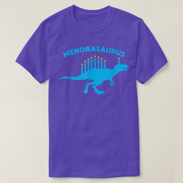 Camiseta Hanukkah Dinosaur Velociraptor Menorasaurus Funny  (Diseño del anverso)