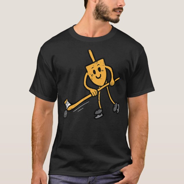 Camiseta Hanukkah Dreidel Hockey sobre hielo Chanukah Hombr (Anverso)