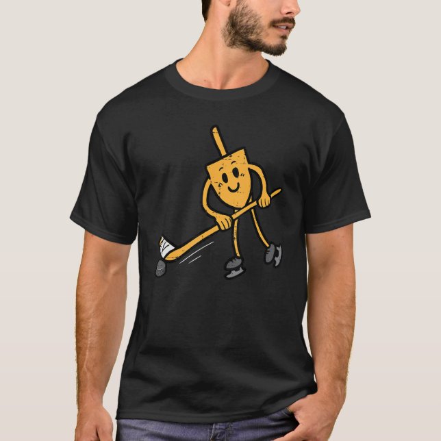 Camiseta Hanukkah Dreidel Hockey sobre hielo Chanukah Hombr (Anverso)