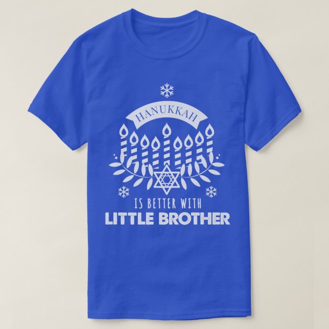Camiseta Hanukkah es mejor con el pequeño hermano que coinc (Diseño del anverso)