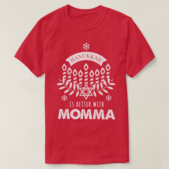 Camiseta Hanukkah es mejor con la familia de mamá  (Diseño del anverso)