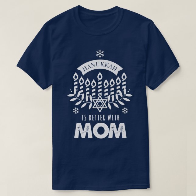 Camiseta Hanukkah es mejor con la familia de mamá  (Diseño del anverso)