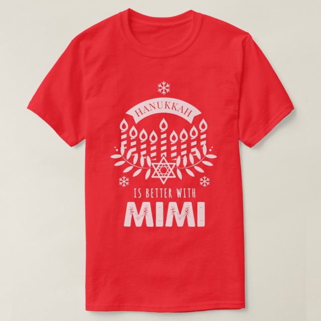 Camiseta Hanukkah es mejor con la familia Mimi  (Diseño del anverso)