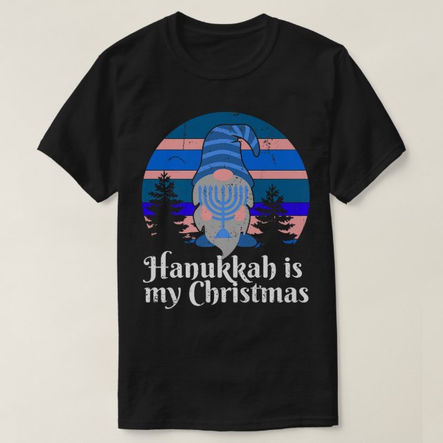 Camiseta Hanukkah es mi Navidad disfraz Menorah judío (Diseño del anverso)