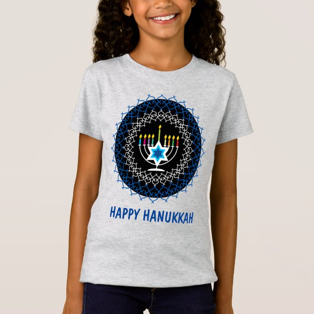 Camiseta Hanukkah feliz - diseño hermoso2 (Anverso)