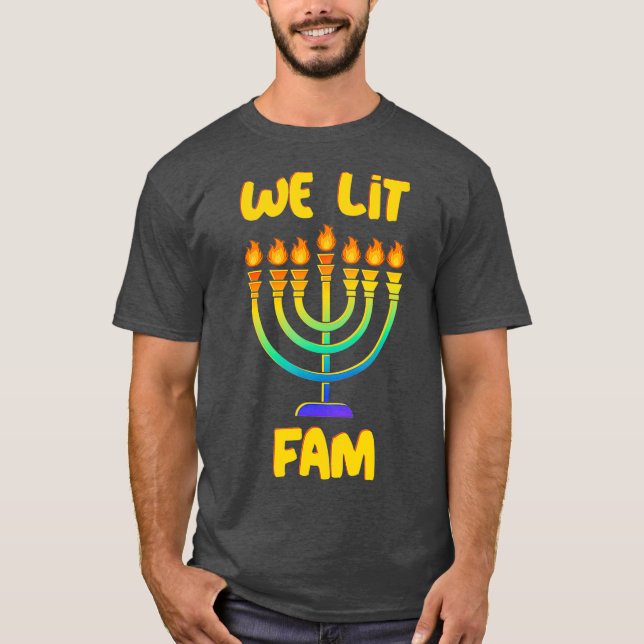 Camiseta Hanukkah Gift Stocking Stuffers Hebrew Menorah (Anverso)