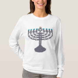 Camiseta Hanukkah glam menorah hanukkiah