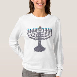 Camiseta Hanukkah glam menorah hanukkiah