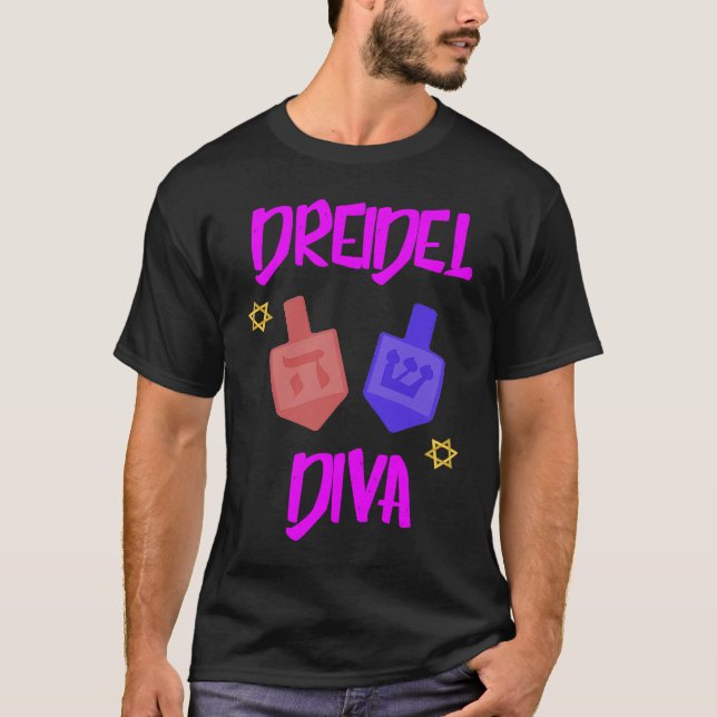 Camiseta Hanukkah Jewish Dreidel Diva Womens (Anverso)