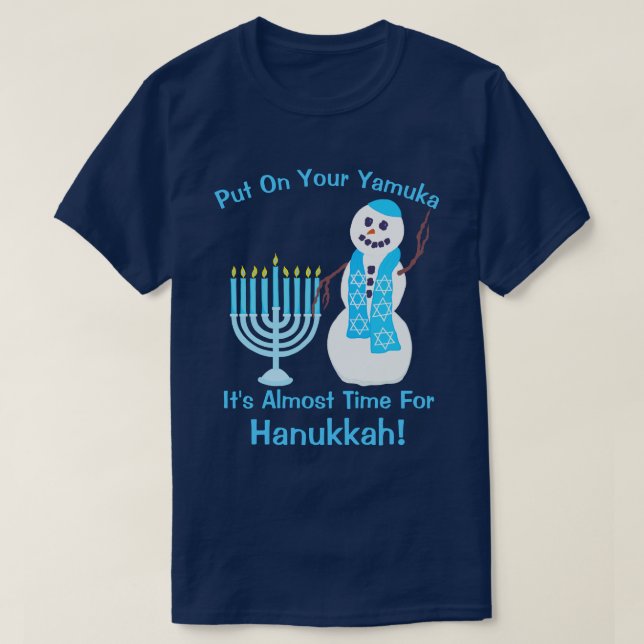 Camiseta Hanukkah Jewish Snowman Se Arroja En Tu Diversión  (Diseño del anverso)