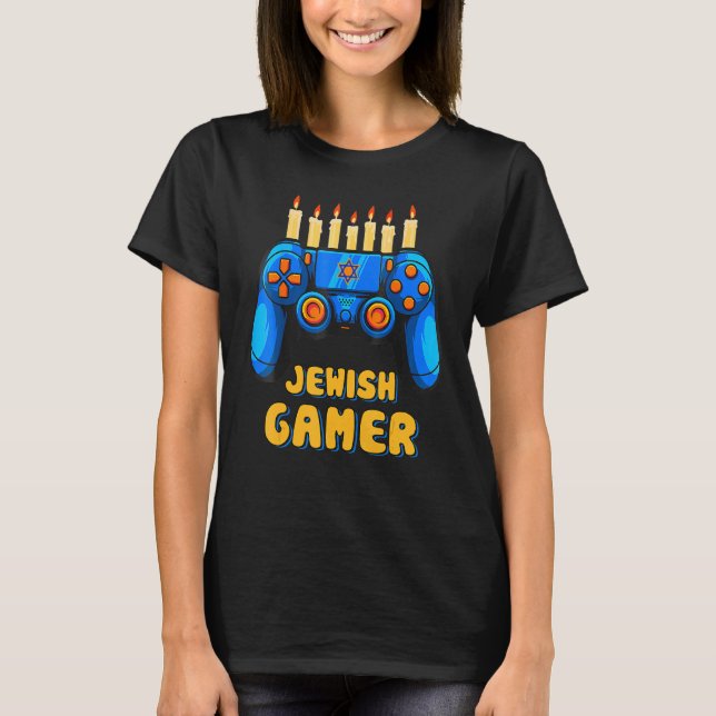 Camiseta Hanukkah Jewish Video Game Controller Gamer Chanuk (Anverso)