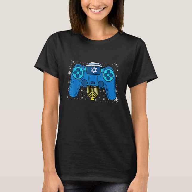 Camiseta Hanukkah Jewish Video Game Controller Gamer Chanuk (Anverso)