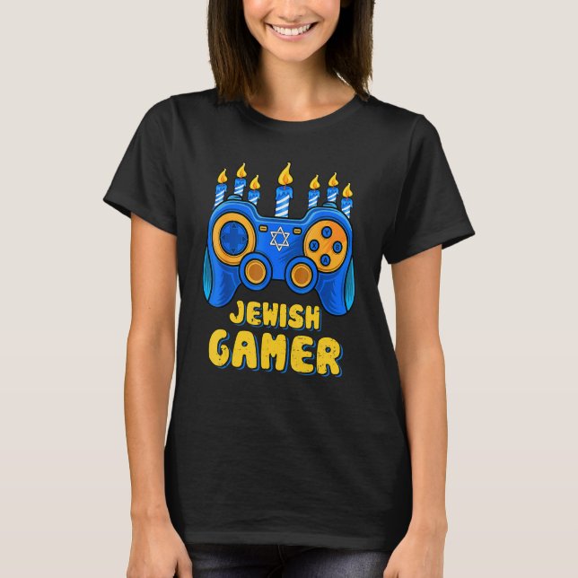 Camiseta Hanukkah Jewish Video Game Controller Gamer Chanuk (Anverso)