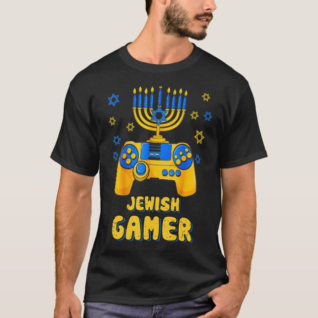 Camiseta Hanukkah Jewish Video Game Controller Gamer Chanuk (Anverso)