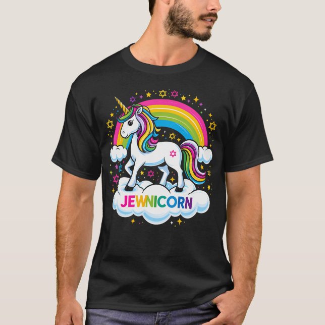 Camiseta Hanukkah Jewnicorn Funny Jewish Unicorn (Anverso)