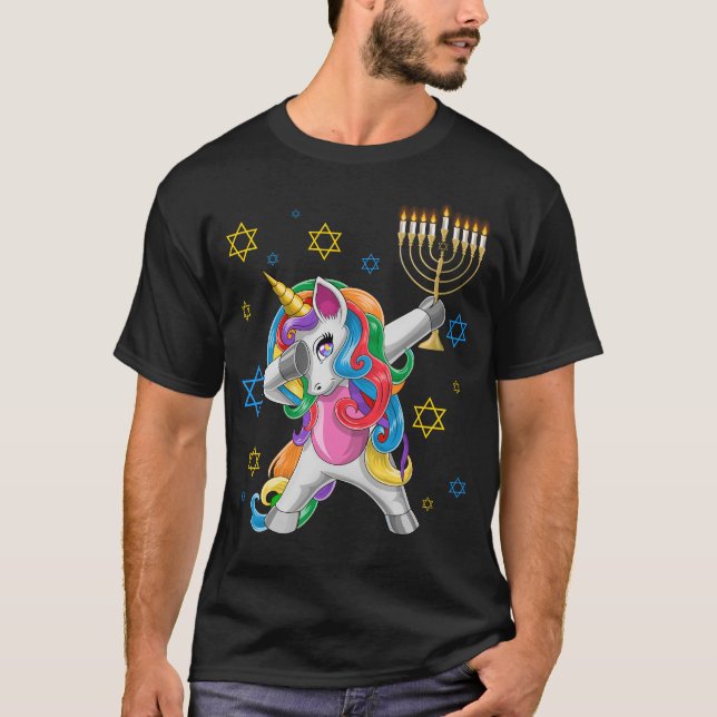 Camiseta Hanukkah, judío de Unicorn, judío, (Anverso)