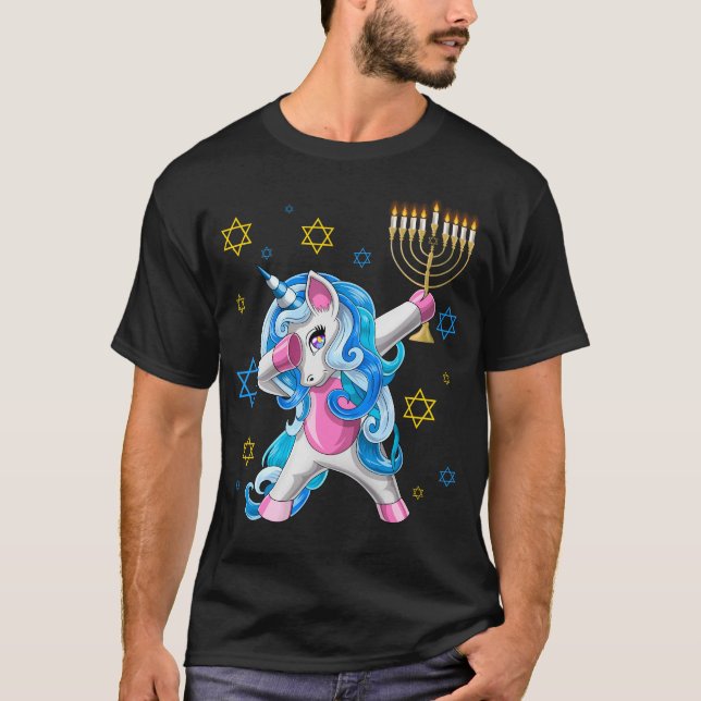 Camiseta Hanukkah, judío de Unicorn, judío, (Anverso)