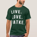 Camiseta Hanukkah Latke Fiesta Live Love Latkes Menor judío<br><div class="desc">Hanukkah Latke Fiesta Live Love Latkes Festividades judías en Menorah.</div>